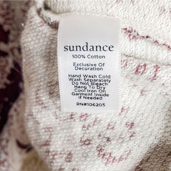 Sundance Red White Holiday Christmas Fair Isle Neva Tapestry Sweater Top Size S - Picture 6 of 6